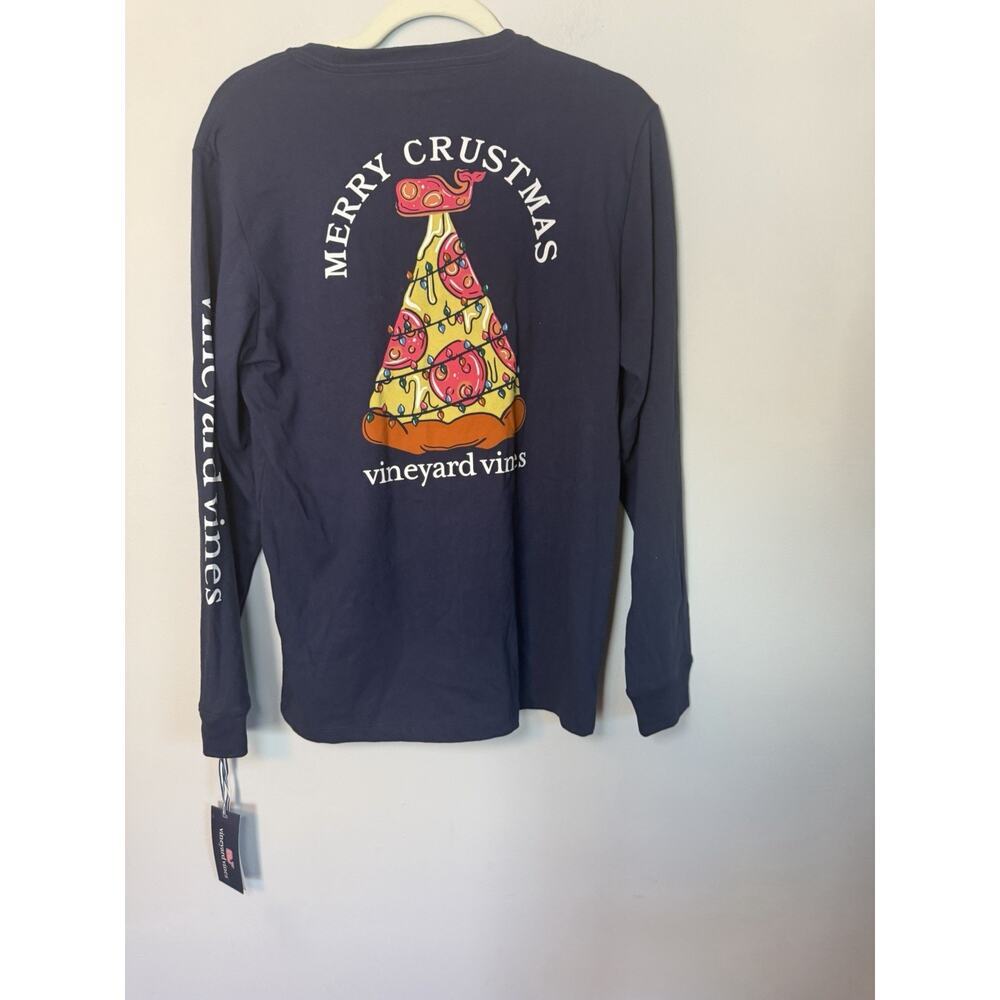 Vineyard Vines Navy Blue Merry Christmas Long Sleeve Tee XL NWT